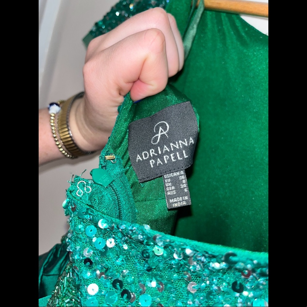 Green Sequined Adrianna Papell Size 4